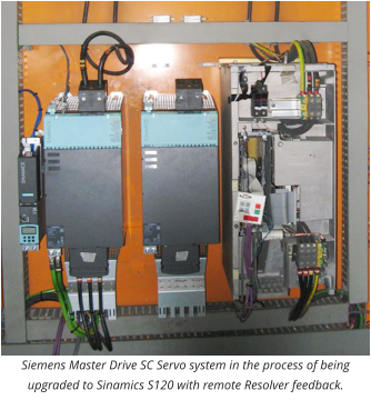 Siemens Master Drive SC Servo system in the process of being upgraded to Sinamics S120 with remote Resolver feedback.